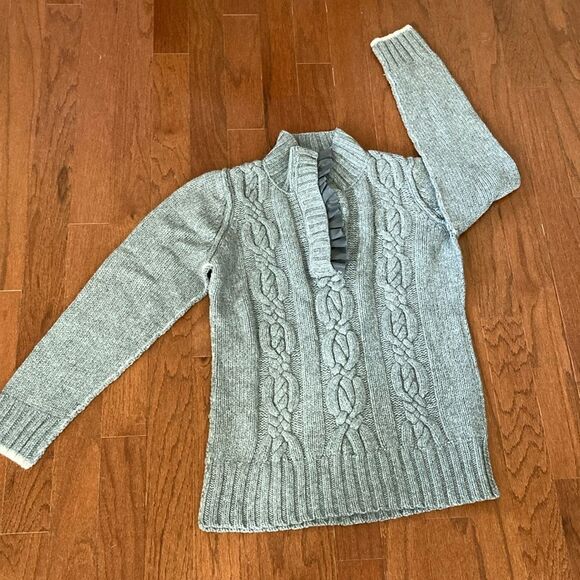 BANANA REPUBLIC XL Lambs Wool/Cashmere/ Modal Blend Ruffle Neck Chunky Sweater - Picture 1 of 9